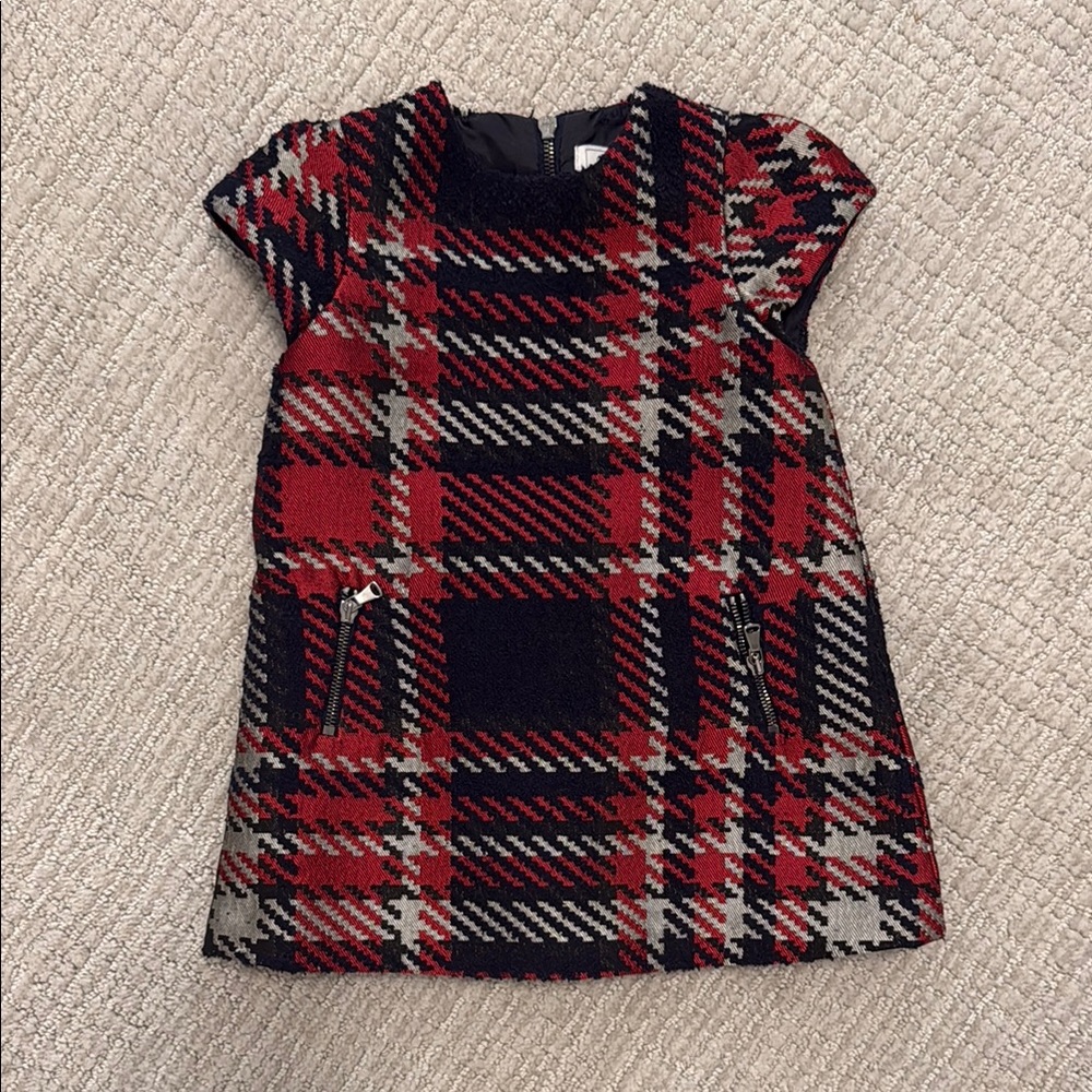 Tartine et Chocolat girls wool plaid dress 1A, 12M
